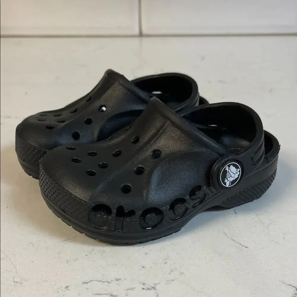 Crocs Kids' Baya Clog Walker - Toddler Kids Black Clogs Size 6